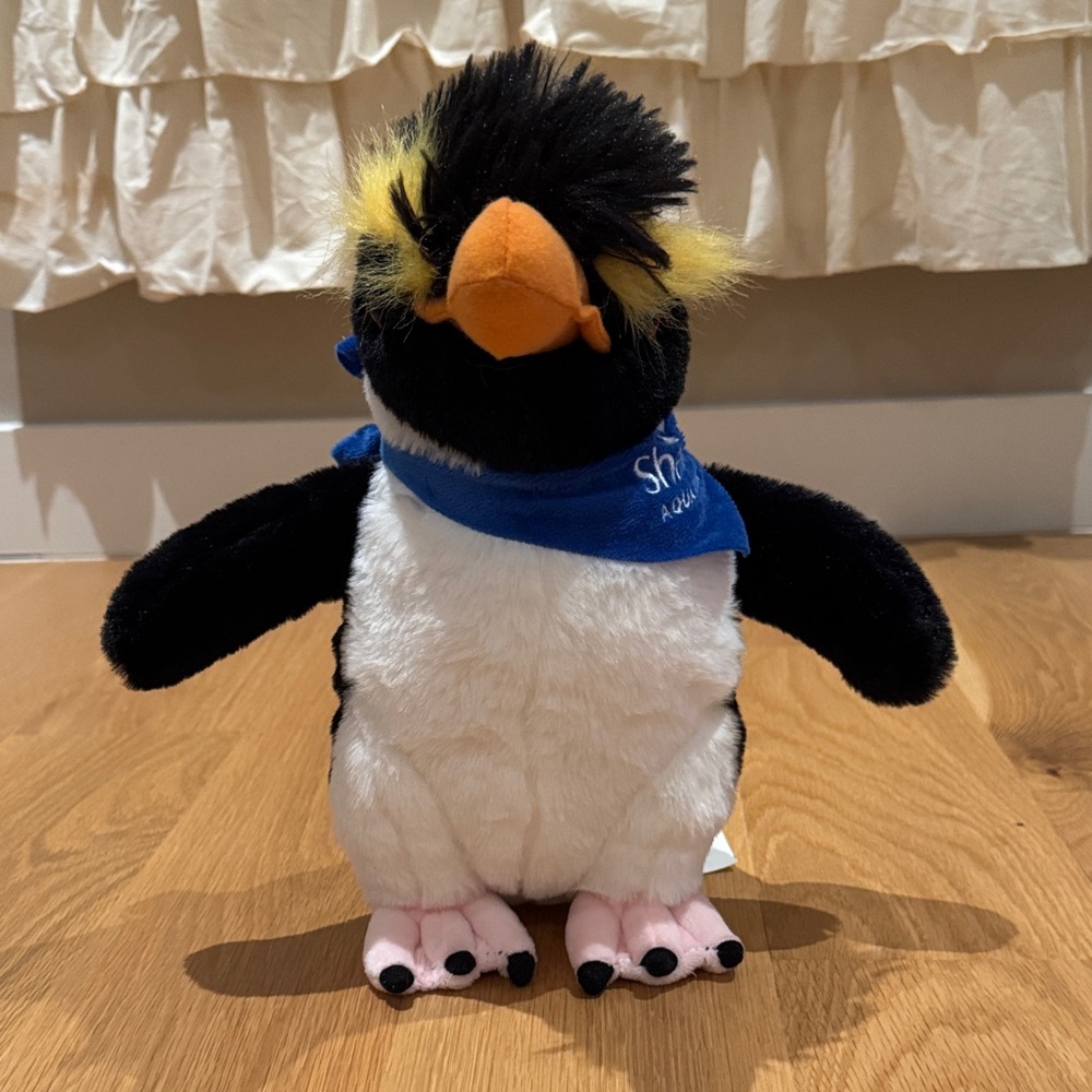 Cuddly Penguin Plush with Blue Scarf